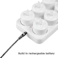 Miniatyrbilde 2 av 4: Flammeløse stearinlys - 12 oppladbare LED-flimrende telys + 12 frostede kopper - Leveres med ladestasjon