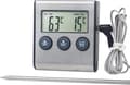 2-i-1 digital termometer och väckarklocka – kött/vätska kärntemperatur 0-250°C