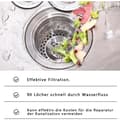 Miniatyrbillede 2 af 5: Hårsi duschfilter i rostfritt stål (sæt med 3)