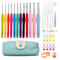 Miniatyrbild 1 av 5: 45-delars virkningsset med nålar, markörer, måttband - Knitting Kit Multicolor multifärg