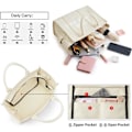 Miniatyrbild 2 av 5: IC The Tote Bag Dam Canvas Tygväskor Tjock Canvas Crossbody Axelväskor med Dragkedja och Axelrem för Arbete Skolresor Shopping
