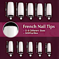 Miniatyrbillede 3 af 5: 500 stk. Halv Dæk Falske Negle Tips - Akryl Negle Tips, 10 Størrelser Dame Fransk Stil Akryl Kunstig Tip Manicure med Æske til Negle Tips Art Saloner a