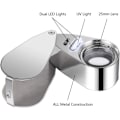 Miniatyrbillede 2 af 5: Pakke med 40X Juveler LED UV Linse Forstørrelsesglas Lup Belyst Juveler Forstørrelsesglas Klud til LED Valutadetektion Juveler Detektering..DEBUNS