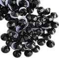 Hot Fix Rhinestones, Fladryggede Krystaller af Glas, 1.440 Stykker til DIY Tøj- og Tilbehørsdekoration, Sort, SS16 3.8-4mm