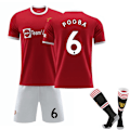 Miniatyrbillede 1 af 2: 2022-2023 Ny Manchester United Børne- og Voksen Fodboldtrøje Træningstrøje Nr. 6 POGBA No.6 POGBA 18
