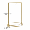Miniatyrbillede 3 af 5: Akryl Guld Rammer Skilteholder 4x6, Dobbeltsidet Bordmenu Display Stand, Bordnummerholder til Bryllup (6-pak)