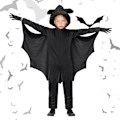 Miniatyrbillede 1 af 8: Børneflagermuskostume, Sort Flagermuskostume, Flagermuskostume, Halloweenkostume, Karneval, Kappe, Flagermuskostume, Maskerade Kostumer svart Medium