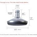 Miniatyrbilde 2 av 5: Kontorstol Erstatningshjul Svingbare Hjul for Fast Base 7/16\" (11 mm) Diameter Stamme Passer de Fleste Kontorstoler