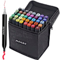 Miniatyrbilde 1 av 10: 40-pakning - Markører med etui Fargeblyanter Dobbeltsidige penner Multicolor multifärg