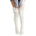 Miniatyrbillede 1 af 5: Varme Strikket Knæstrømper Høje Strømper Thigh High Hvid Hvid white