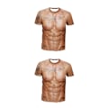 Miniatyrbilde 1 av 5: 1/2/3 Fashion 3D-trykt kortærmet print til mænd L L 2Set