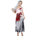 Pikkukuva 2 / 7: Zombie-morsiuspuvun naiset, halloween-asu haamu ruumis mekko verinen puku M