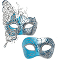 Miniatyrbilde 1 av 5: IC Sett for par, menn romerske greske masker kvinner venetiansk maske for Halloween Mardi Gras