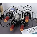 Miniatyrbillede 1 af 5: Fritstående metalvinreol til 9 flasker - Sort, vinopbevaringsorganisator