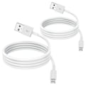 Pikkukuva 1 / 5: 2-pack iPhone-yhteensopiva latauskaapeli 2m, Apple Lightning - USB -kaapeli 2 metriä Pikalataus Apple Phone pitkät kaapelit