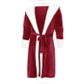 Miniatyrbilde 4 av 4: Kvinners Sherpa Fleece Morgenkåpe Myk Morgenkåpe Med Hettesnor Fluffy Towling Badekåpe Red