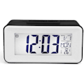 Miniatyrbild 1 av 4: IC Digital LED-väckarklocka Datum Temperatur Musik Batteridriven, Svart