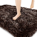 Miniatyrbild 1 av 5: Premium badrumsmatta Halkfri fluffig badmatta, otroligt mjuk, bekväm, extra tjock Brun 40x60cm
