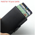 Miniatyrbillede 7 af 11: Dobbelt Tyverisikret Tegnebog RFID-NFC Sikker POP UP Kort Holder Brow Brown Brun- 12st Kort