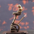 Miniatyrbillede 1 af 5: IC Groda Statue Røgelse Pind Holder Boligindretning Mini Bærbar A1