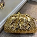 Miniatyrbild 3 av 10: Molnryggsäck 2024 ny stil väska damer ko läder skrynkligt dumpling väska damer handväska axelväska MJ51 gold 22*9*14cm