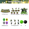 Miniatyrbilde 5 av 5: Hulk Bursdagsfest Dekor Banner Ballonger Cupcake Toppers