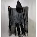 Pikkukuva 8 / 9: Halloween-viitta aikuisten ja lasten zombipukuun, kalloviitta rekvisiitta kauhuhaamu tie MJ51 One Size grey