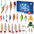 Miniatyrbild 1 av 4: Sex Katter | Julgåva blindbox 24 set hängande räkor våg klättring fiske grupp Amazon jul blindbox 398g 24PCS