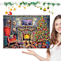 Miniatyrbild 6 av 8: Julkalenderpussel 2024 med 1008 bitar, Tomtepussel, julklappar till, 24 pussellådor nedräkning, julklapp till pojkar och flickor (L) L