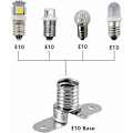 Miniatyrbild 5 av 5: E10 LED-lampor Lampsockelbas, 10 st Skruvmonterade lamphållare för hemexperiment Krets Elektriska testtillbehör