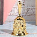 Miniatyrbilde 4 av 5: IC Håndklokke, klassisk sinklegering Call Bell Tradisjonelt håndtak Gull