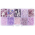Miniatyrbilde 2 av 7: Fargerike Miniperler til Armbånd - DIY Makron Charmssett Light violet