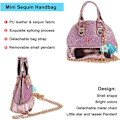 Miniatyrbillede 3 af 5: IC Paillet Håndtasker Mini Prinsesse Håndtaske Skalformet Crossbody-taske