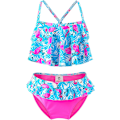 Miniatyrbillede 1 af 5: Todelt bikini-sæt, flamingo-ruffle badetøj, sommerstrandsportsbadetøj til småbørn Flamingo 6-7 år