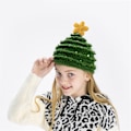 Miniatyrbilde 3 av 5: Nye høst- og vinterluer for foreldre og barn, vestlige juleluer for voksne og barn, juletre-stjerneluer i ull, varme gaver Add stars Children 45-53cm