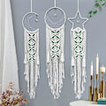 Miniatyrbillede 5 af 7: Macrame Dream Catcher - Boho Vævet Vægophæng Dekoration