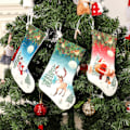 Miniatyrbillede 5 af 5: IC Julemand Julestrømper Kappe Hængestrømper Xmas 1 nisse + 1 snemand + 1 rensdyr