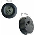 Miniatyrbillede 3 af 5: 2 stk. Mini 4,5 cm Sort Digital Termometer HygrometerDigital LCD Display Indendørs Udendørs Bærbar Rund Termometer Batterier Inkluderet, til Babyværelse Ho