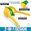 Miniatyrbillede 2 af 5: Metal 2-i-1 Citron- og Limepresser - Håndpresser til Citron - Manuel Citruspresser med Maksimal Udtræk []