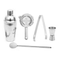 Miniatyrbillede 4 af 8: 5-delt cocktailmixersæt i rustfrit stål 750 ml cocktailshaker ske målejigger klemme og si til bar