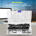Pikkukuva 3 / 5: 20 kpl USB 2.0 Type A -liitin, 4-nastainen pistokesovitin mustalla muovikuorella, DUBUNS