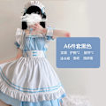 Miniatyrbild 6 av 6: Mub- Coldker Söt hjälpkostym Lolita-klänning Korta ärmar Färgblockerad Servitris Förklädesoutfit Halloween-outfit för flickor Vit White M