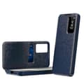 Smart View Fönster Läder Telefonfodral med Kortplats - Perfekt Blå Blue For Samsung Galaxy S22 5G