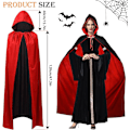 Miniatyrbillede 2 af 7: Halloween kappe, kappe cosplay kappe rekvisitter til halloween-masquerade With a hat 120