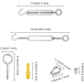 Miniatyrbild 3 av 5: Wire Rope Hanging Kit 2mm Rostfri Vajer 30m med Vantskruv Ögleskruv Aluminiumhylsor Hjärtformad Kauser 56 Delar