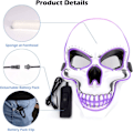 Pikkukuva 3 / 7: Halloween LED-naamio, LED-luurankonaamio, LED-puhdistusnaamiot, kauhunaamio, halloween-naamio, karnevaaliin, halloweeniin, cosplayhin ja juhliin Purple