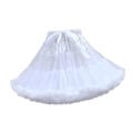 Miniatyrbilde 2 av 5: Kvinners Lagdelt Petticoat i Tulle Chiffon Krinoline for Kjole White 45cm