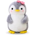 Miniatyrbild 1 av 7: Plushdjur Pingvin Gosedjur för Flickor Mjukt Gosedjur för Gos och Lek Squishmallow Pingvin Plush för Flickor (Pingvin med Rosett, 25cm) Grå pingvin