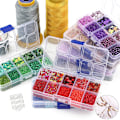 Miniatyrbilde 5 av 7: Fargerike Miniperler til Armbånd - DIY Makron Charmssett Deep purple