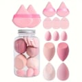 Pikkukuva 1 / 2: Rajojen yli myyvä drift-pullo 14-osainen puuterivippasetti kauneusmuna peukalopuuteri vippa puuvillapuuteri vippa mini puuteri vippa Pink 14-piece set